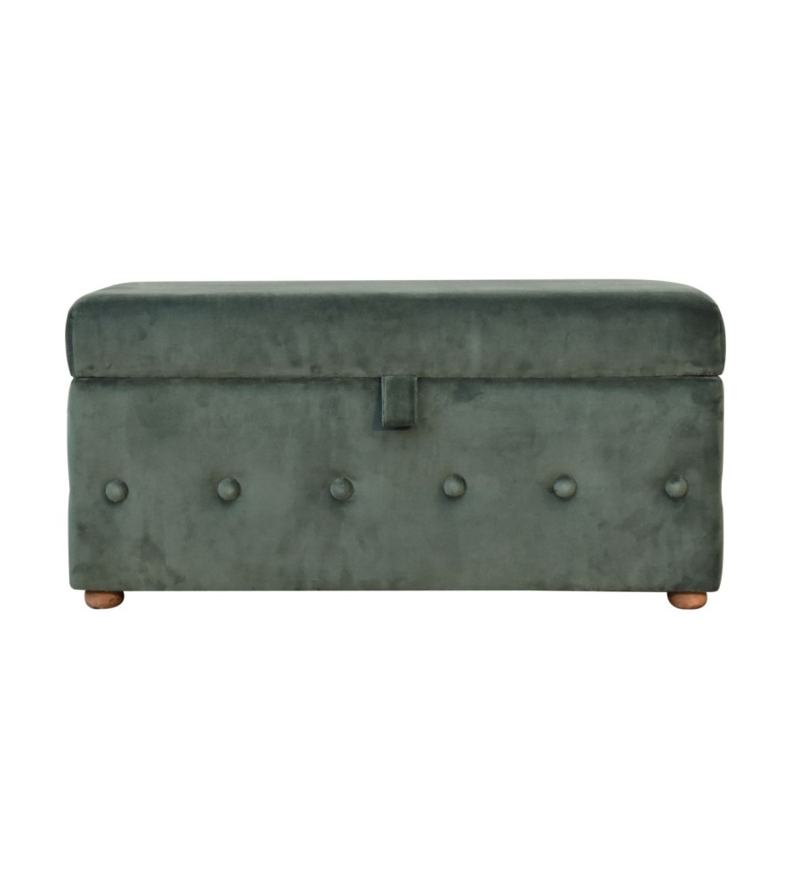 Emerald Velvet Lid-up Ottoman