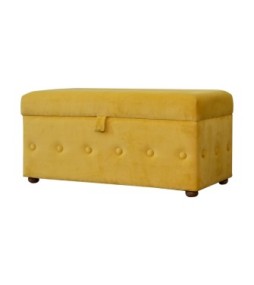 Mustard Velvet Lid-up Ottoman