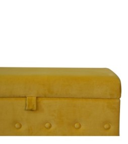 Mustard Velvet Lid-up Ottoman