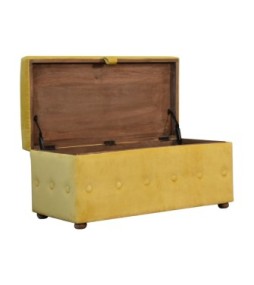 Mustard Velvet Lid-up Ottoman