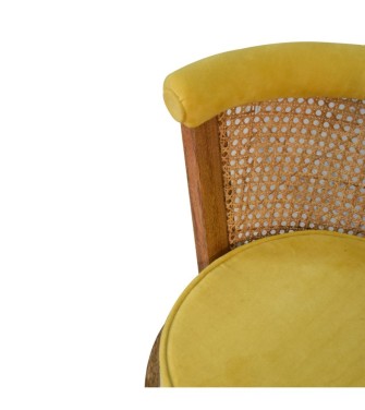 Fauteuil nordique Larissa en velours moutarde