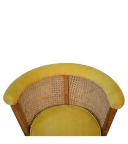 Fauteuil nordique Larissa en velours moutarde