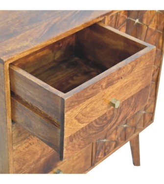 Chestnut Cubed Brass Inlay Cabinet