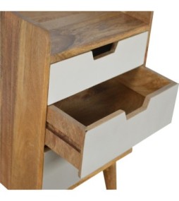 Table de chevet dégradée grise et blanche