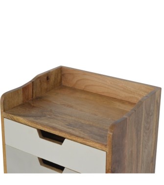 Table de chevet dégradée grise et blanche