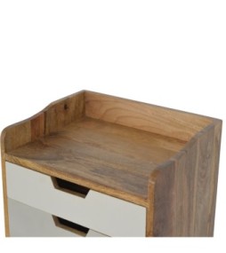 Table de chevet dégradée grise et blanche