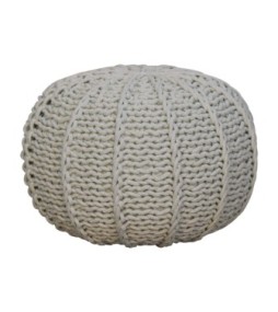 Grey Cable Pouffe