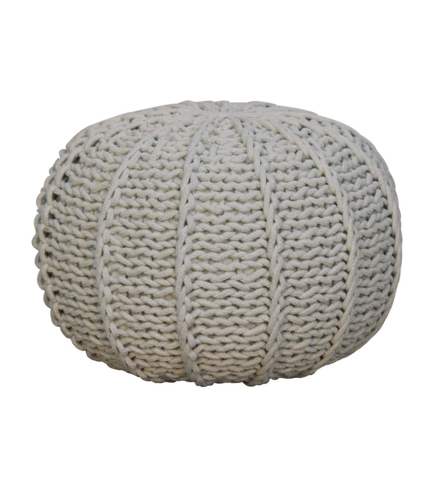 Pouf Cable Gris