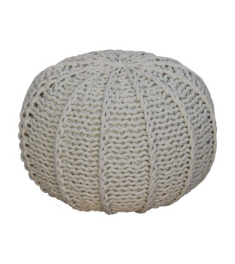 Pouf Cable Gris