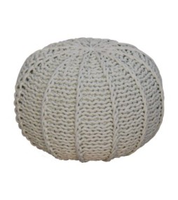 Pouf Cable Gris