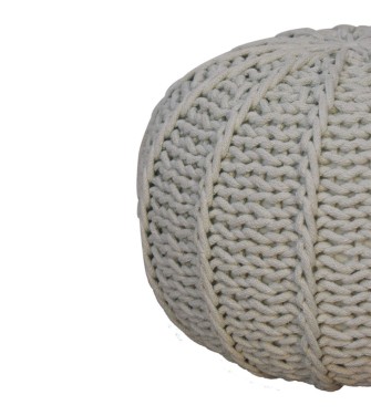 Pouf Cable Gris