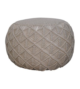 Ansley Cream Pouffe