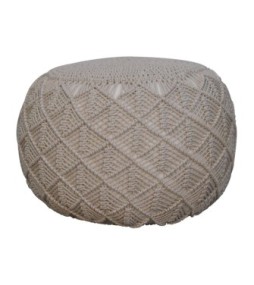 Ansley Cream Pouffe
