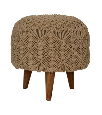 Repose-pieds beige crocheté