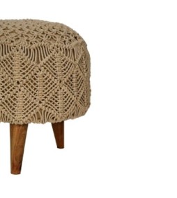 Repose-pieds beige crocheté