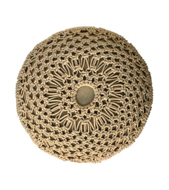 Repose-pieds beige crocheté