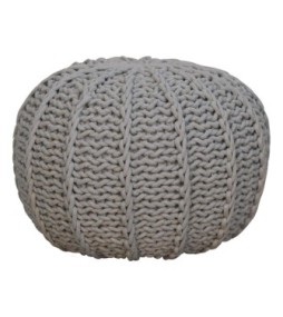Grey Cable Pouffe