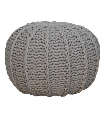 Grey Cable Pouffe