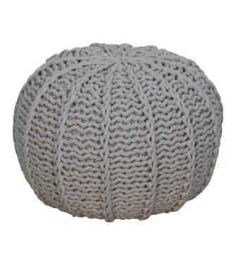 Grey Cable Pouffe