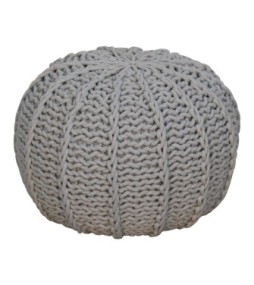 Grey Cable Pouffe