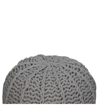 Grey Cable Pouffe