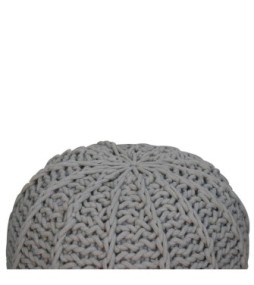 Grey Cable Pouffe