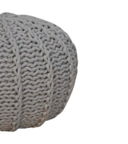 Grey Cable Pouffe