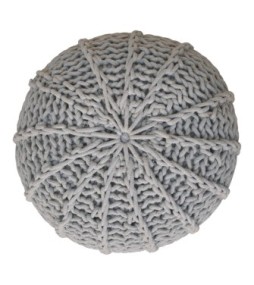 Grey Cable Pouffe