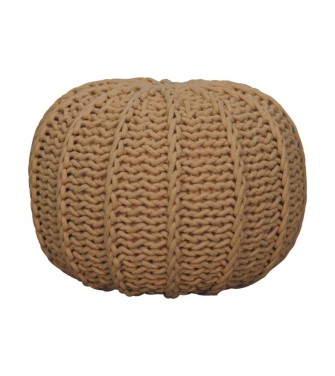 Pouf à câbles marron