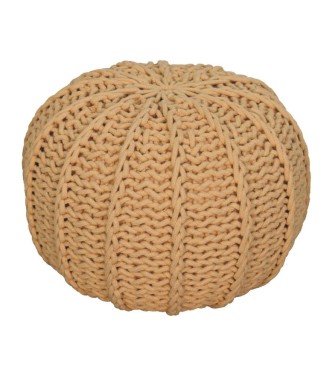 Pouf à câbles marron