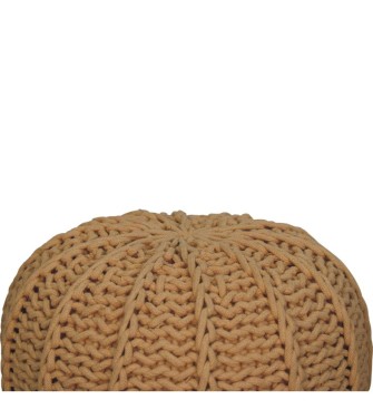 Pouf à câbles marron