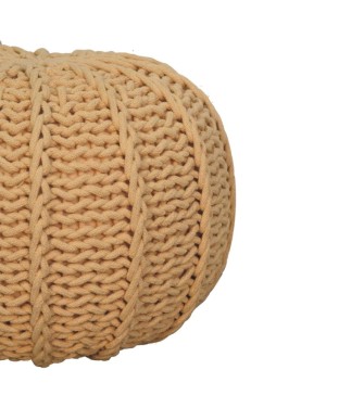 Pouf à câbles marron