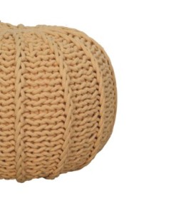 Pouf à câbles marron