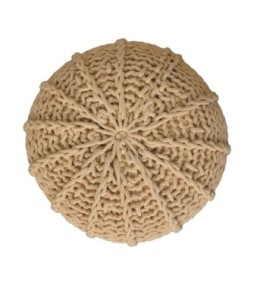 Pouf à câbles marron