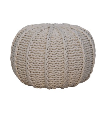 Cream Cable Pouffe