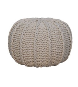 Cream Cable Pouffe