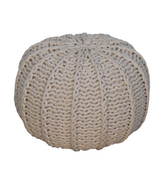 Cream Cable Pouffe