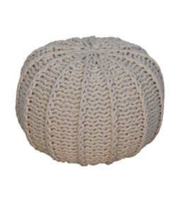 Cream Cable Pouffe