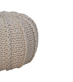 Cream Cable Pouffe