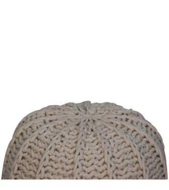 Cream Cable Pouffe