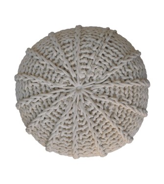 Cream Cable Pouffe