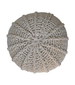 Cream Cable Pouffe