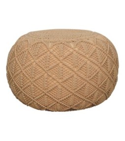 Ansley Beige Pouffe