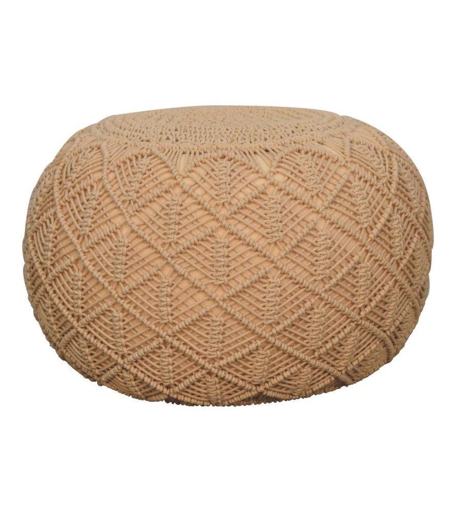 Ansley Beige Pouffe