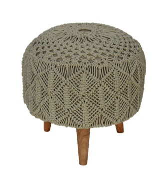 Repose-pieds en crochet vert mer