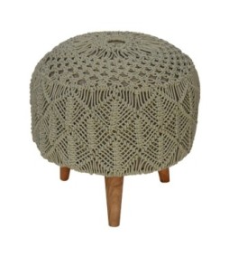 Repose-pieds en crochet vert mer