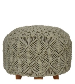Repose-pieds en crochet vert mer