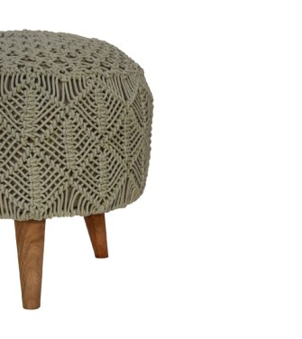 Repose-pieds en crochet vert mer