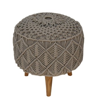 Repose-pieds gris crocheté