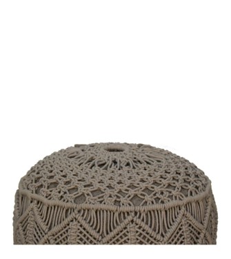 Repose-pieds gris crocheté